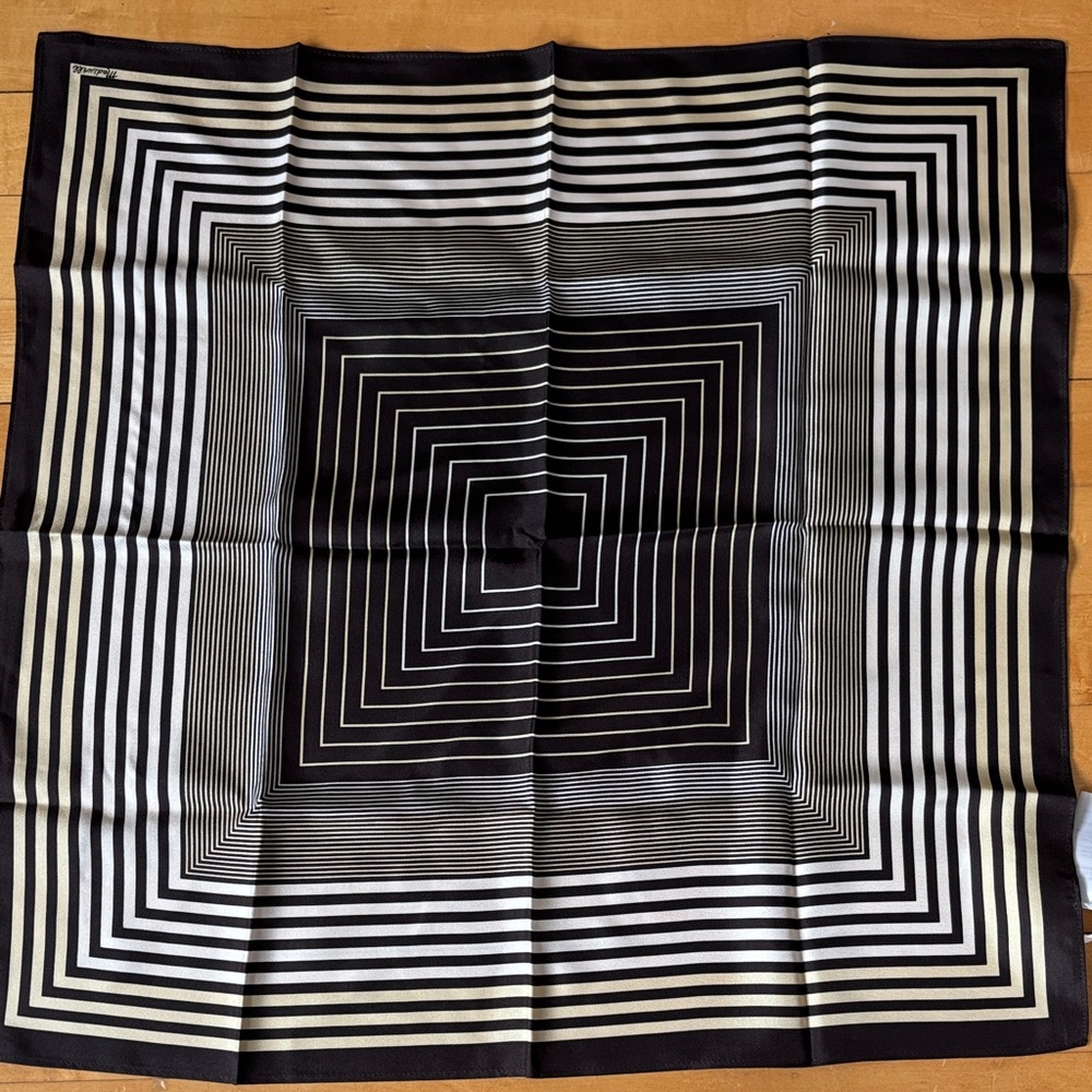 NWT Madewell Brown Geometric Silk Scarf